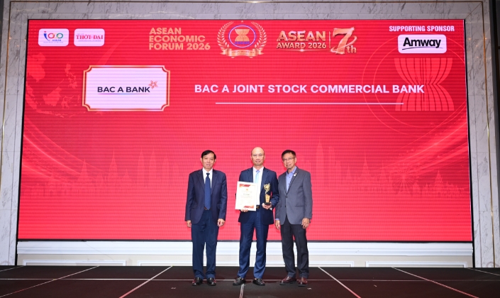BAC A BANK tiếp tục được vinh danh tại ASEAN Award 2026