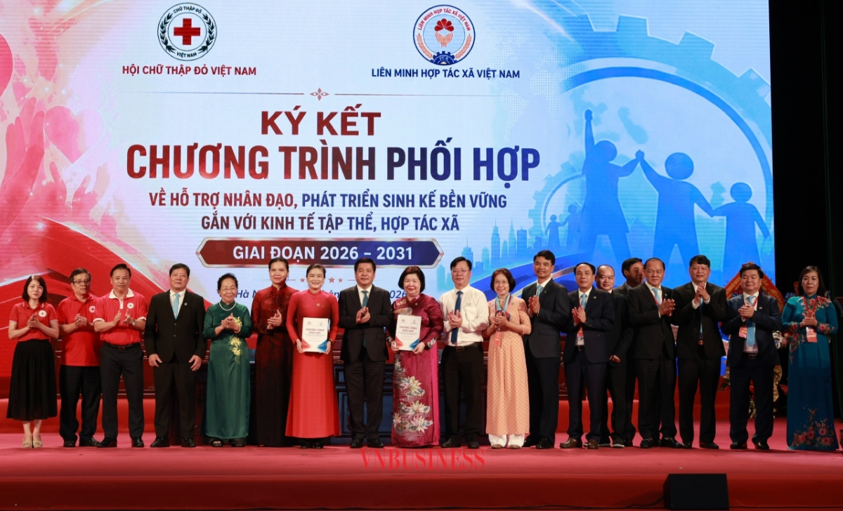 Lễ ký kết Chương trình phối hợp về hỗ trợ nhân đạo, phát triển sinh kế bền vững gắn với kinh tế tập thể, HTX giai đoạn 2026 - 2031.
