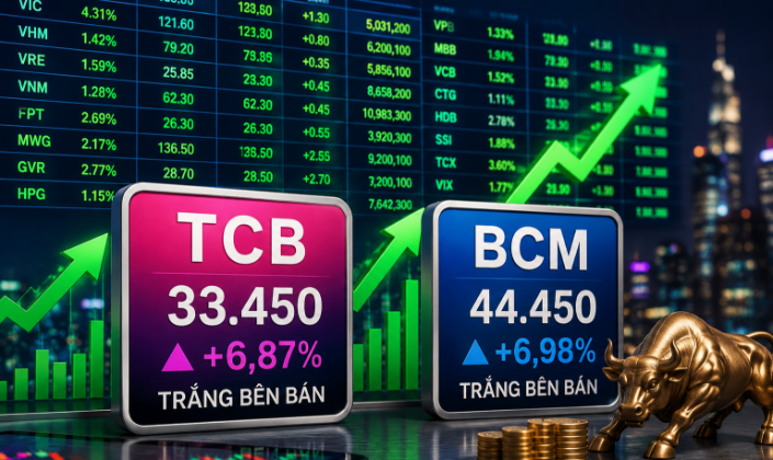 Hai cổ phiếu bất ngờ “trắng bên bán”, VN-Index tăng gần 30 điểm