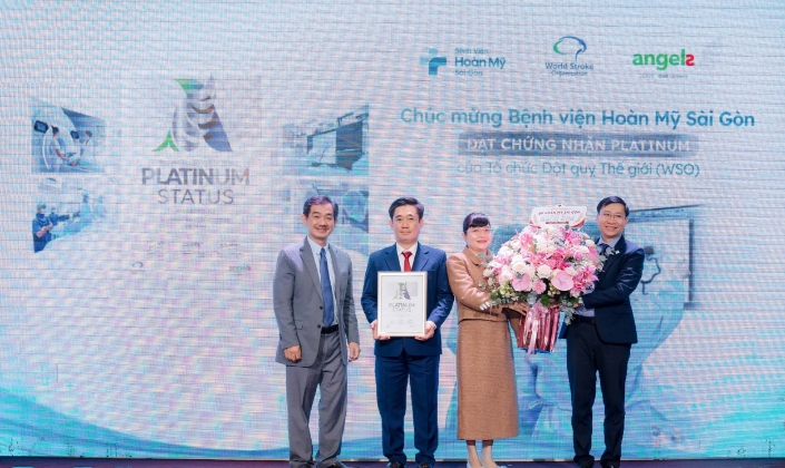 Bệnh viện Hoàn Mỹ Sài Gòn nhận chứng nhận bạch kim của Hội Đột quỵ thế giới