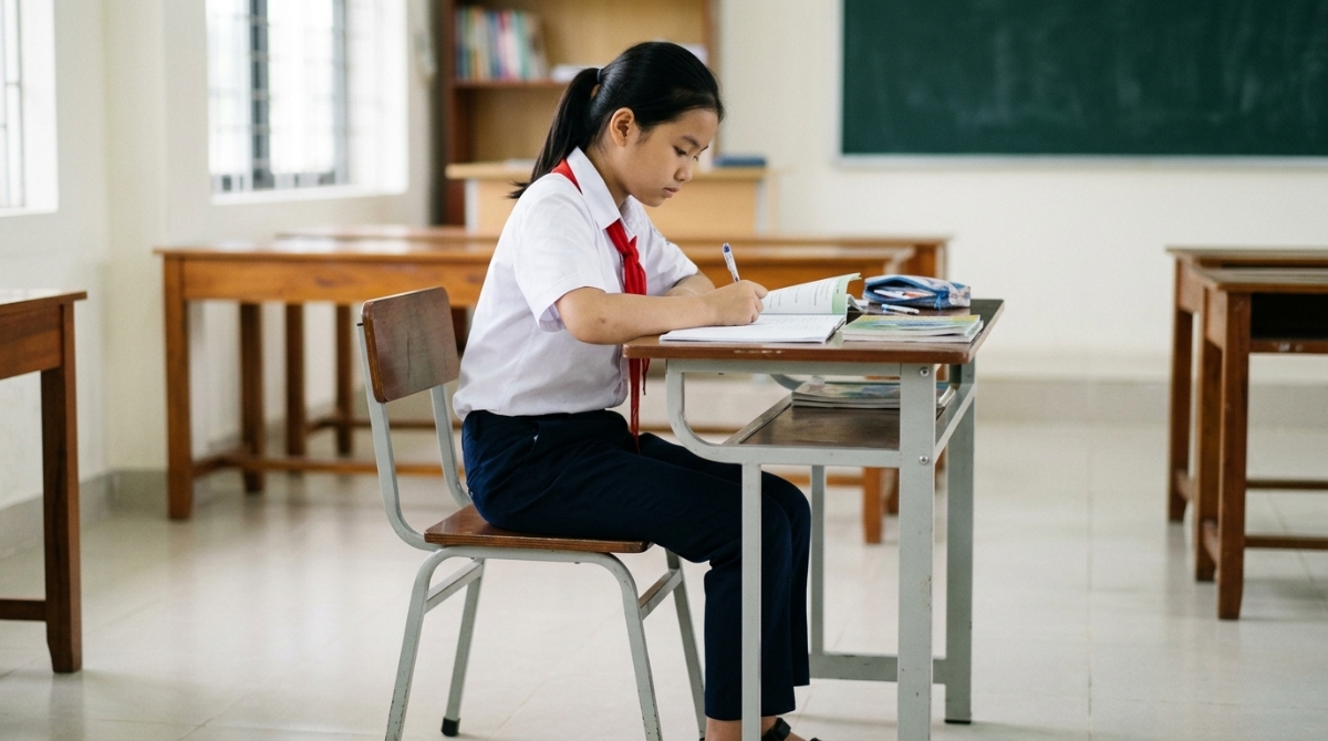 Trải nghiệm học tập và sức khỏe của học sinh chịu ảnh hưởng trực tiếp từ hạ tầng bàn ghế lớp học.