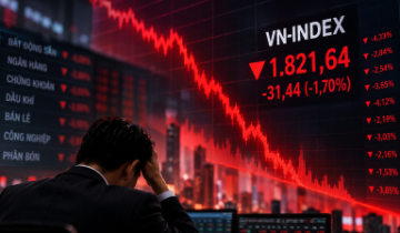 Cú đảo chiều cuối phiên: VN-Index lao dốc hơn 31 điểm, sắc đỏ phủ diện rộng