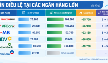 Nhà băng nào sẽ là cái tên đầu tiên chạm mốc 100.000 tỷ đồng vốn điều lệ?