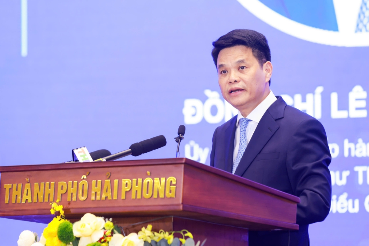 Bí thư Thành ủy Hải Phòng Lê Ngọc Châu phát biểu tại sự kiện.
