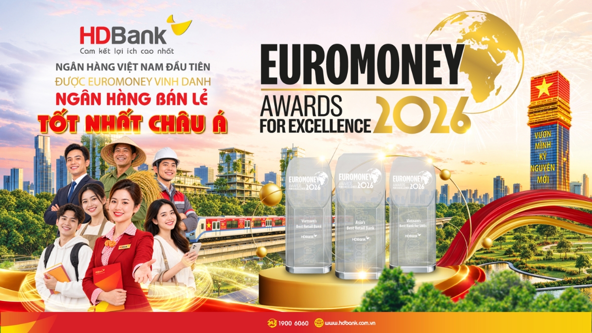 HDBank đạt danh hiệu “Ngân hàng Bán lẻ tốt nhất châu Á”.