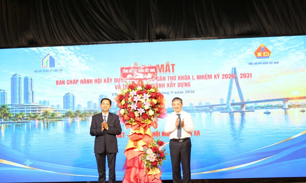 Lễ ra mắt Ban chấp hành Hội Xây dựng TP Cần Thơ khóa I, nhiệm kỳ 2026-2031.