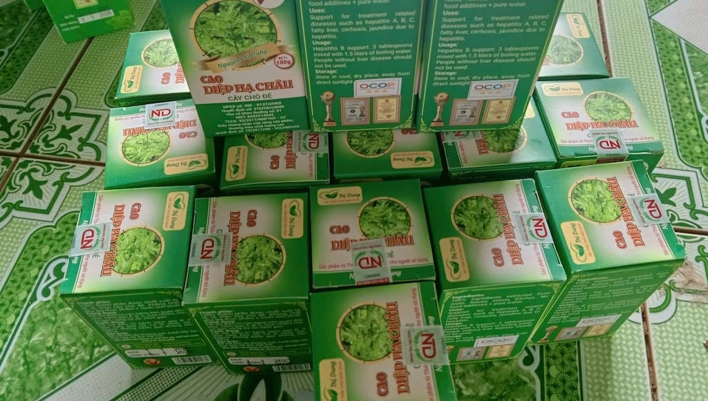 Các sản phẩm từ dược liệu Cam Lộ được chế biến, đóng gói, truy xuất nguồn gốc, trong đó có sản phẩm đạt OCOP 4 sao, và đưa vào hệ thống siêu thị, cửa hàng đặc sản.