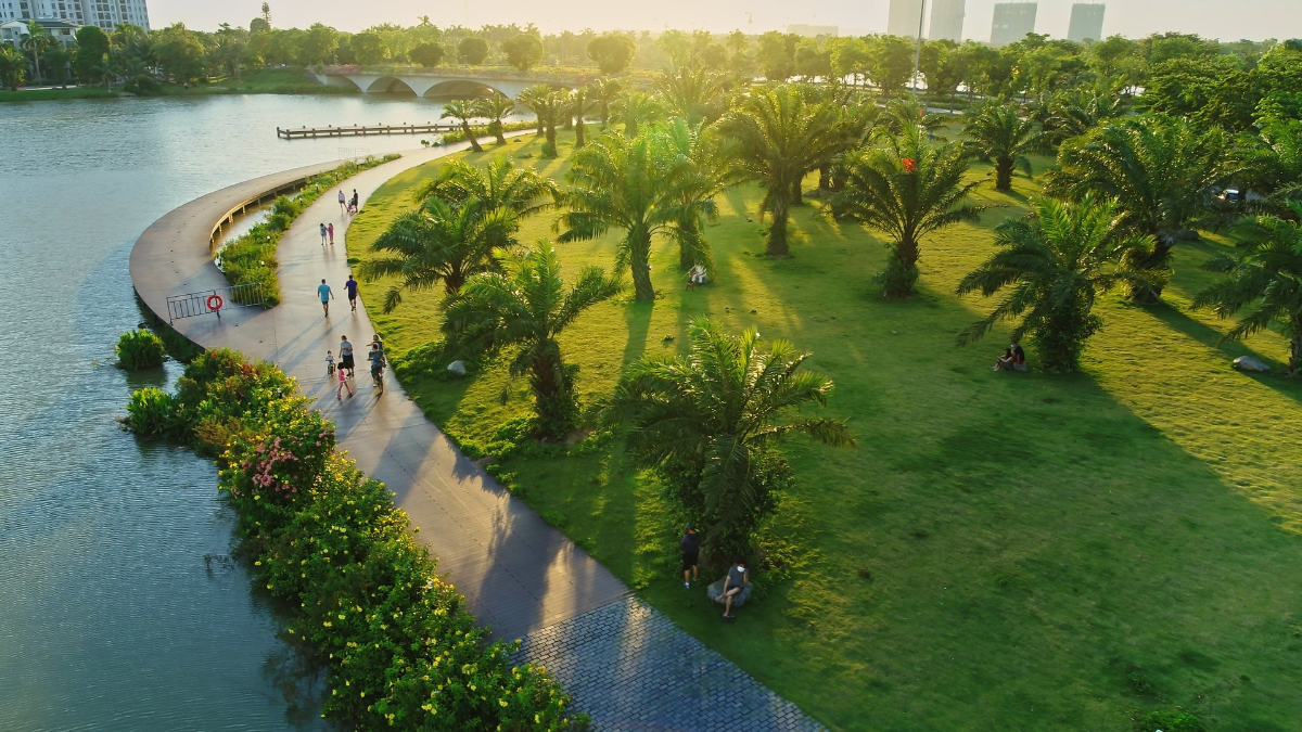 Một góc thành phố xanh Ecopark (Hưng Yên).