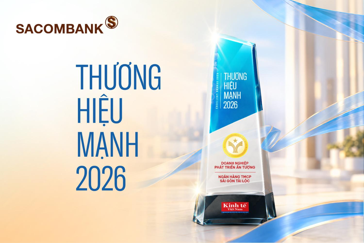 Trong khuôn khổ Lễ công bố và vinh danh Thương hiệu Mạnh lần thứ 23 vừa qua, SACOMBANK vinh dự được trao giải thưởng thuộc hạng mục Thương hiệu Doanh nghiệp Phát triển ấn tượng.
