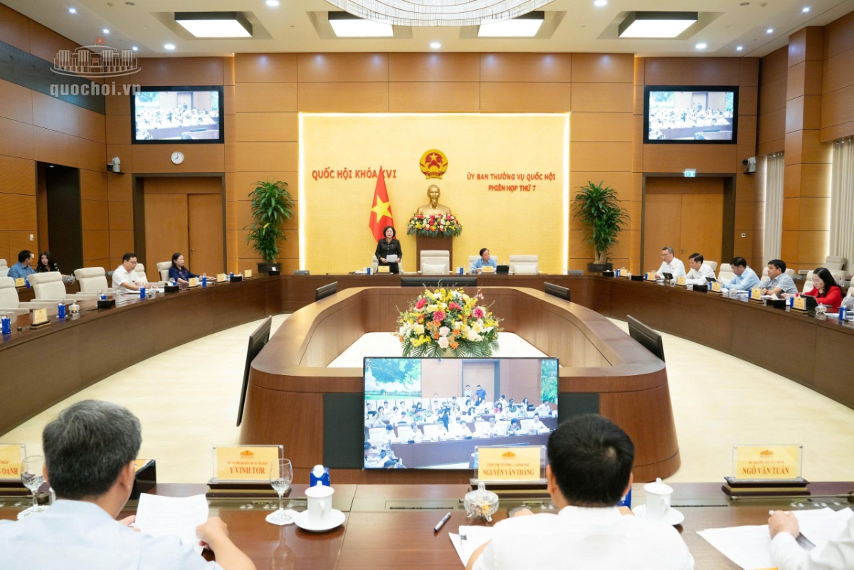Phó Chủ tịch Quốc hội Nguyễn Thị Hồng điều hành phiên họp. Ảnh: Quochoi.vn