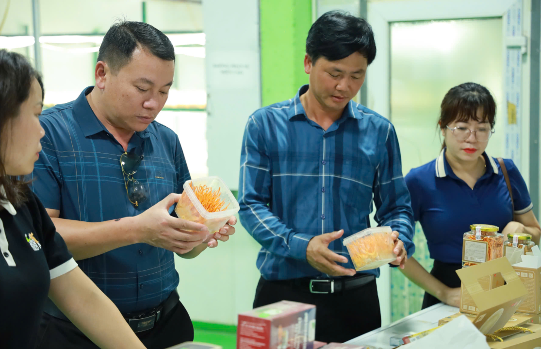 HTX Nấm Tam Đảo có nhiều sản phẩm OCOP đã được đưa lên sàn thương mại điện tử.