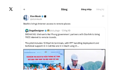 Tỷ phú Elon Musk chia sẻ và quan tâm việc Hải Phòng triển khai internet vệ tinh tại đặc khu và biển đảo.