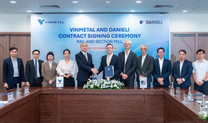 Vinmetal hợp tác với Danieli sản xuất thép ray đường sắt cao tốc và đô thị tại Việt Nam