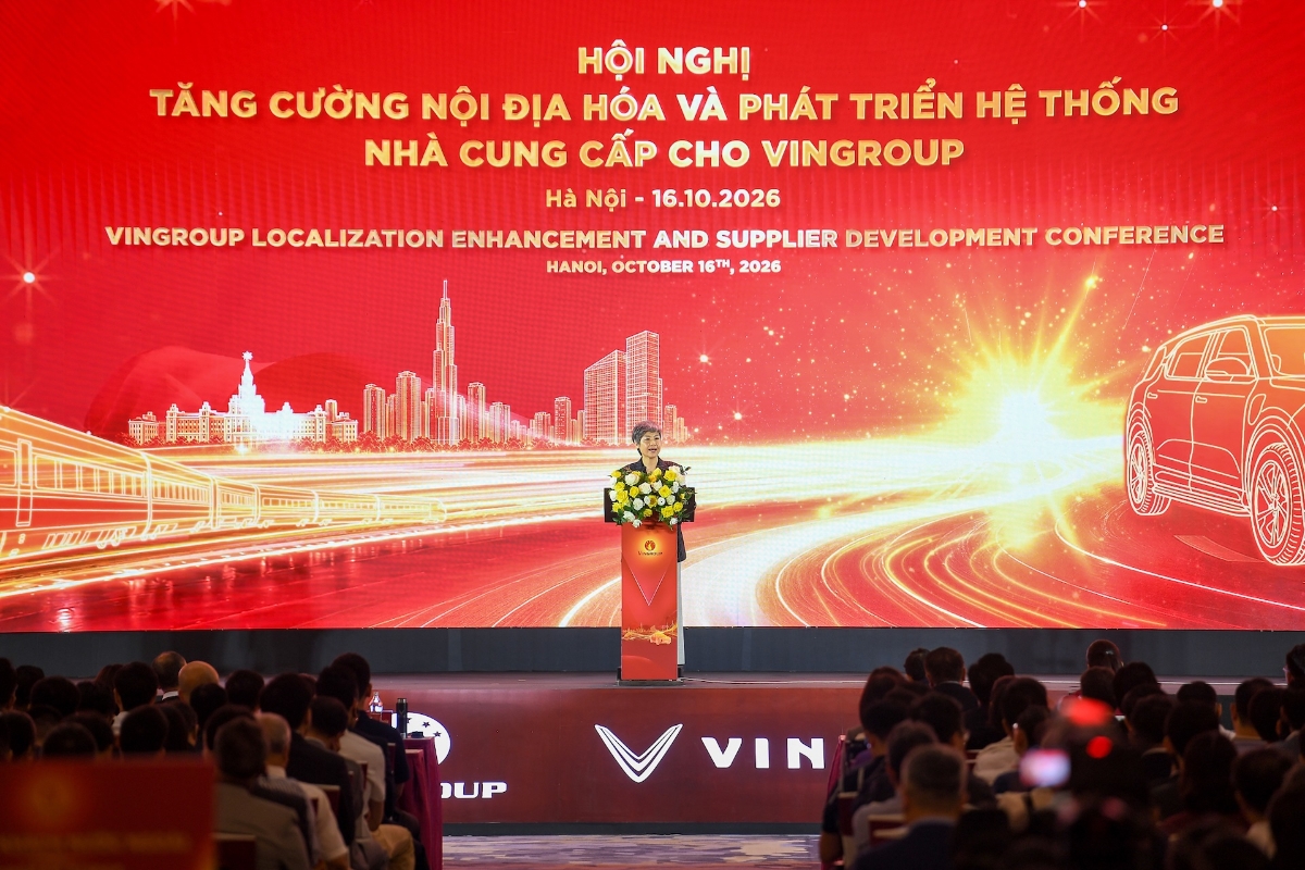 Bà Thái Thị Thanh Hải, Phó Chủ tịch Tập đoàn Vingroup kiêm Phó Chủ tịch VinFast toàn cầu, chia sẻ về định hướng mở rộng chuỗi cung ứng cho tập đoàn.