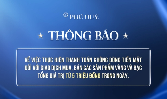 Mua bán vàng từ 5 triệu đồng phải chuyển khoản