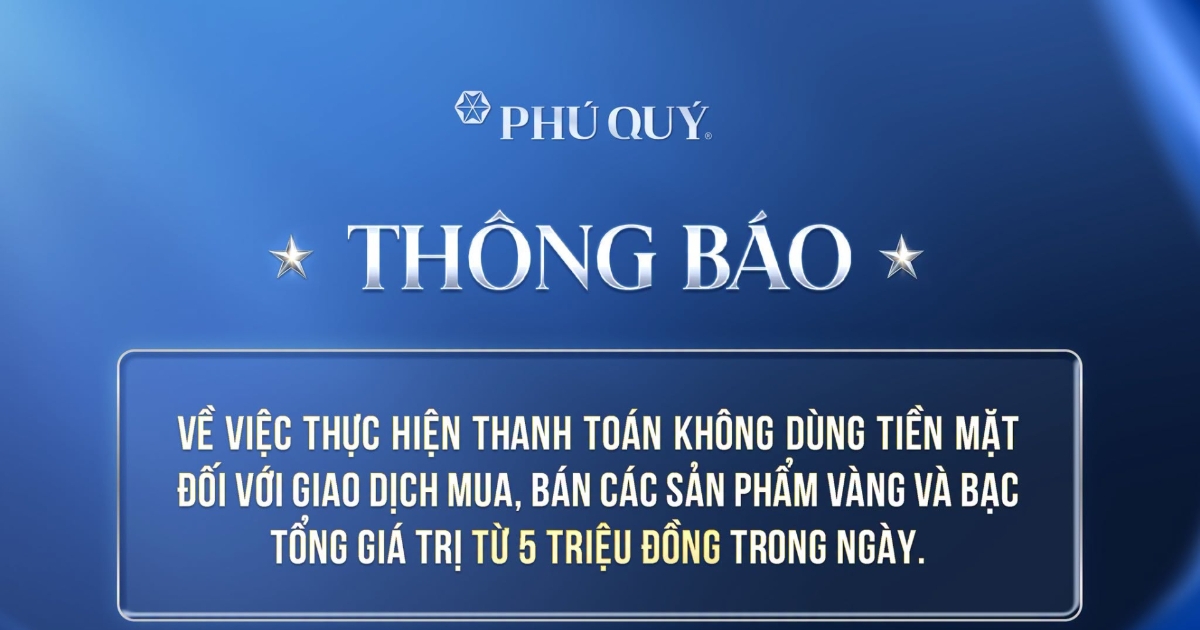 Mua bán vàng từ 5 triệu đồng phải chuyển khoản