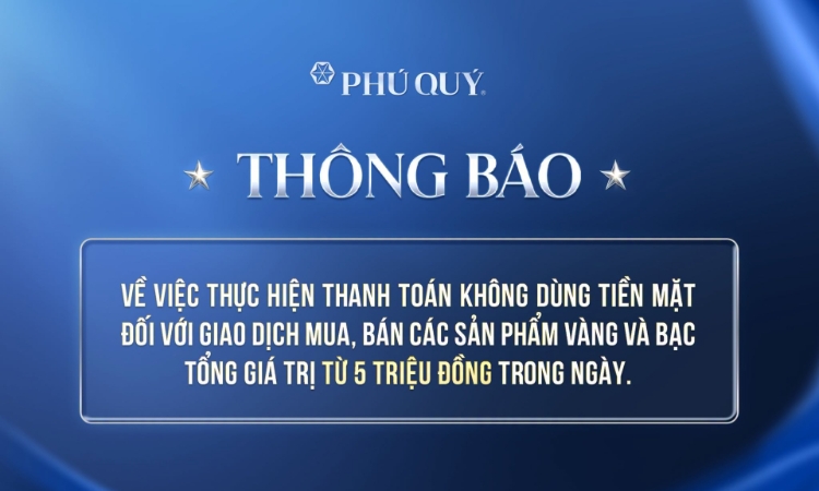 Mua bán vàng từ 5 triệu đồng phải chuyển khoản