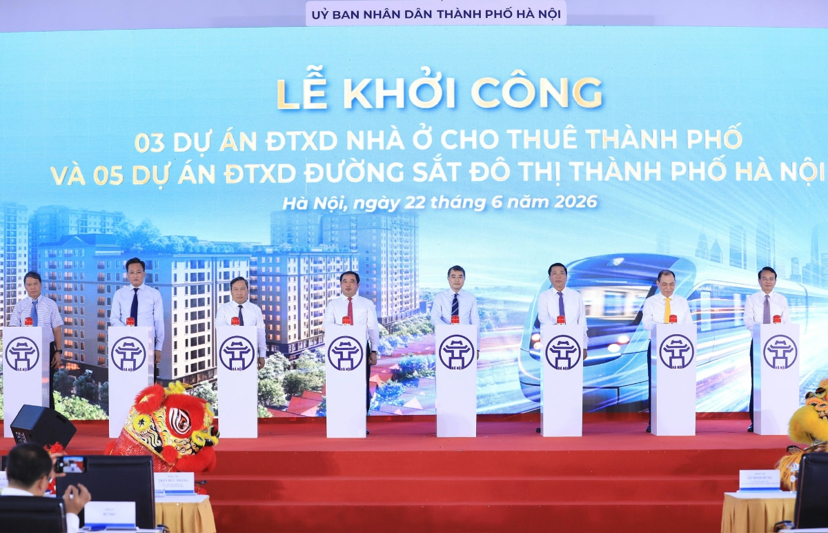 Ngày 22-6, UBND thành phố Hà Nội đã khởi công đồng loạt 5 tuyến ĐSĐT.