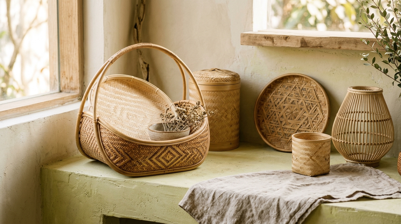 Sản phẩm mây tre đan thủ công truyền thống tinh xảo