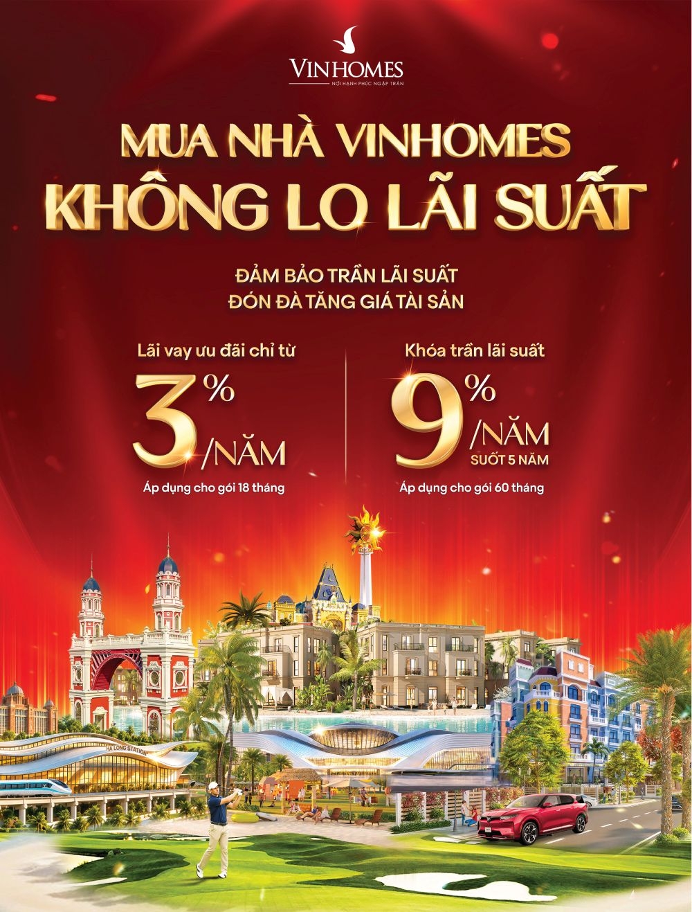 Mua nhà Vinhomes, khách hàng tránh được mọi rủi ro lãi suất thả nổi.