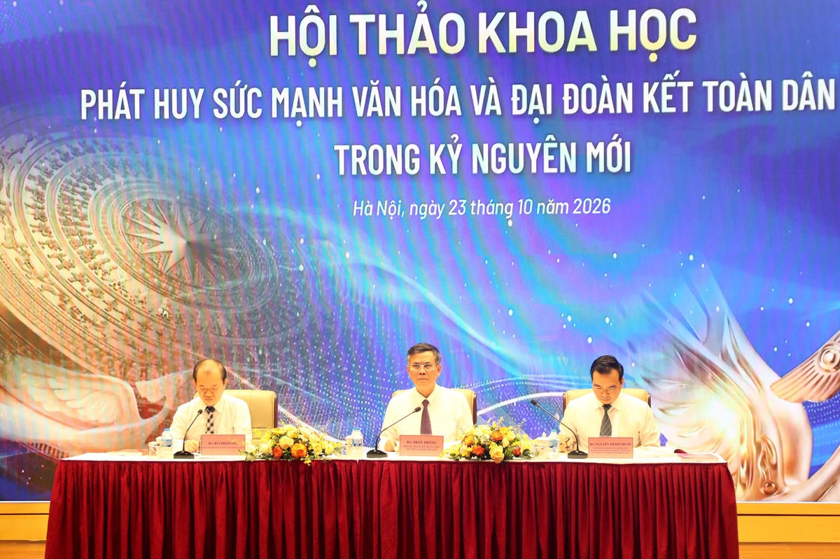 Hội thảo Khoa học phát huy sức mạnh văn hoá và đại đoàn kết dân tộc trong kỷ nguyên mới. Ảnh: ĐĐK