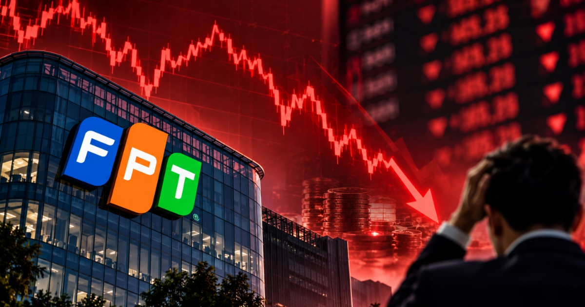 FPT mất hơn 53% giá trị từ vùng đỉnh, gần 122.000 tỷ đồng vốn hóa bốc hơi