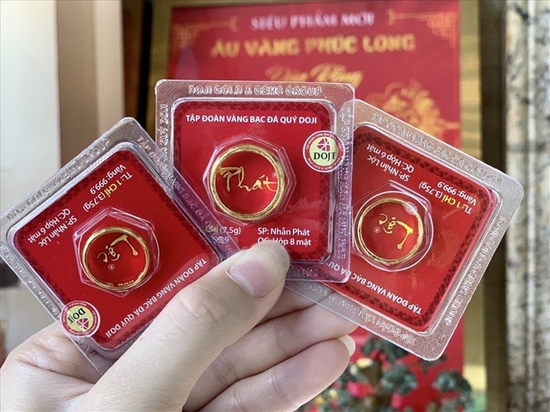 Giá vàng trong nước biến động không đồng nhất.