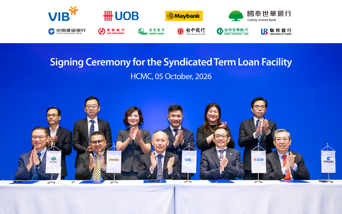 Lễ ký kết khoản vay hợp vốn quốc tế 285 triệu USD của VIB, ngày 5/10/2026.