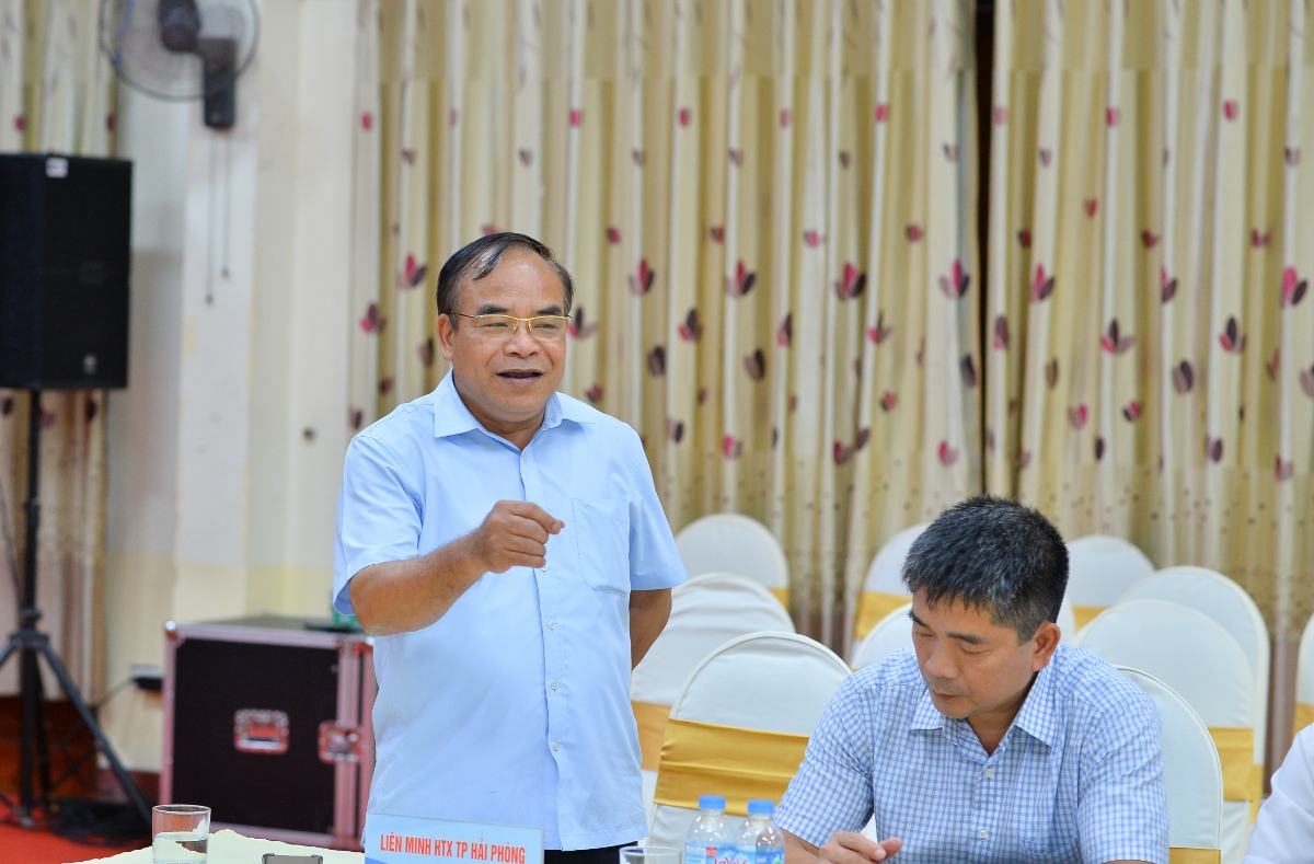 Chủ tịch Liên minh HTX thành phố Hải Phòng Ngô Ngọc Khánh phát biểu tại Hội nghị.