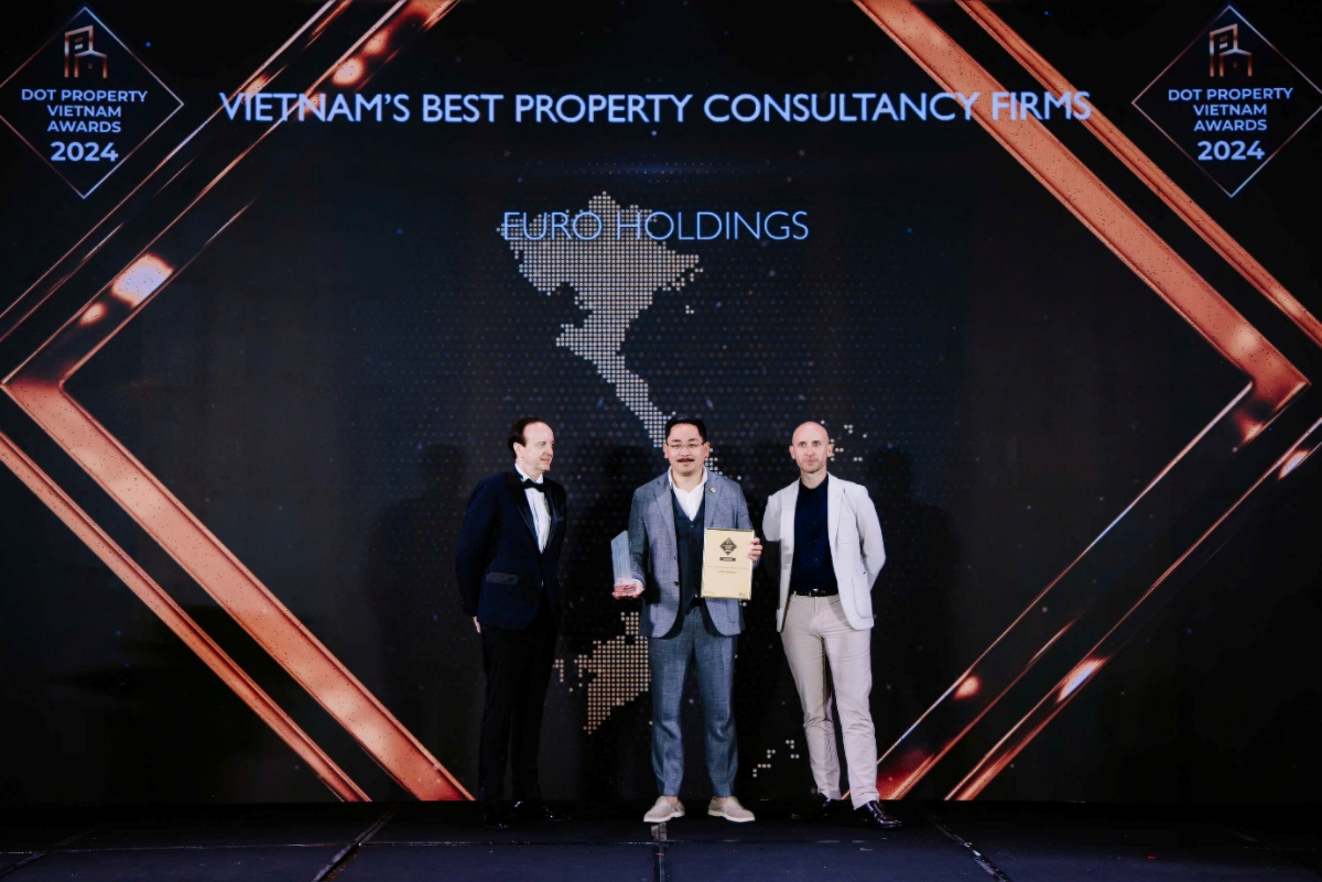 Năm 2024, Euro Holdings vinh dự nhận giải thưởng Hãng Tư Vấn Bất Động Sản Tốt Nhất Việt Nam do Dot Property quốc tế bình chọn.