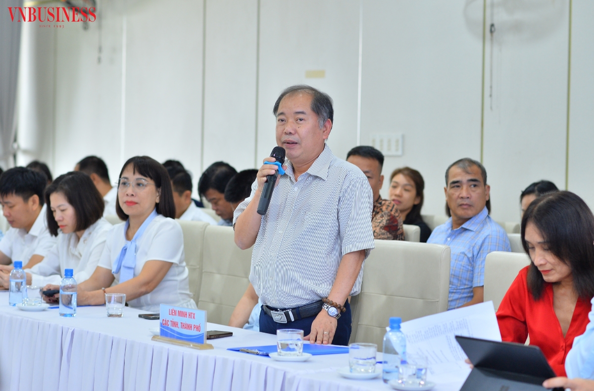 Phó Chủ tịch Liên minh HTX thành phố Hà Nội Nguyễn Trung Thành phát biểu tại Hội nghị.